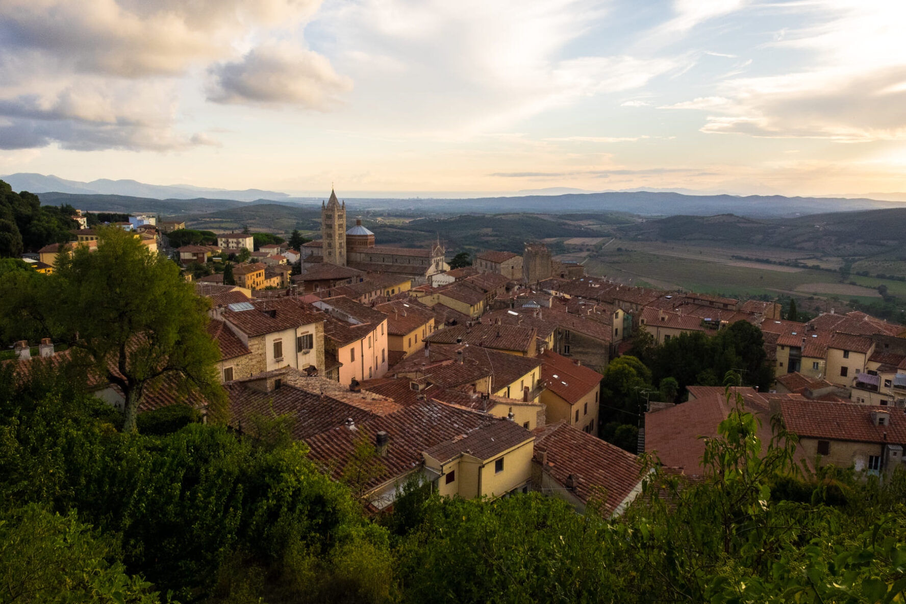 View of Massa Marittima, the second base on this Tuscany e-bike trip