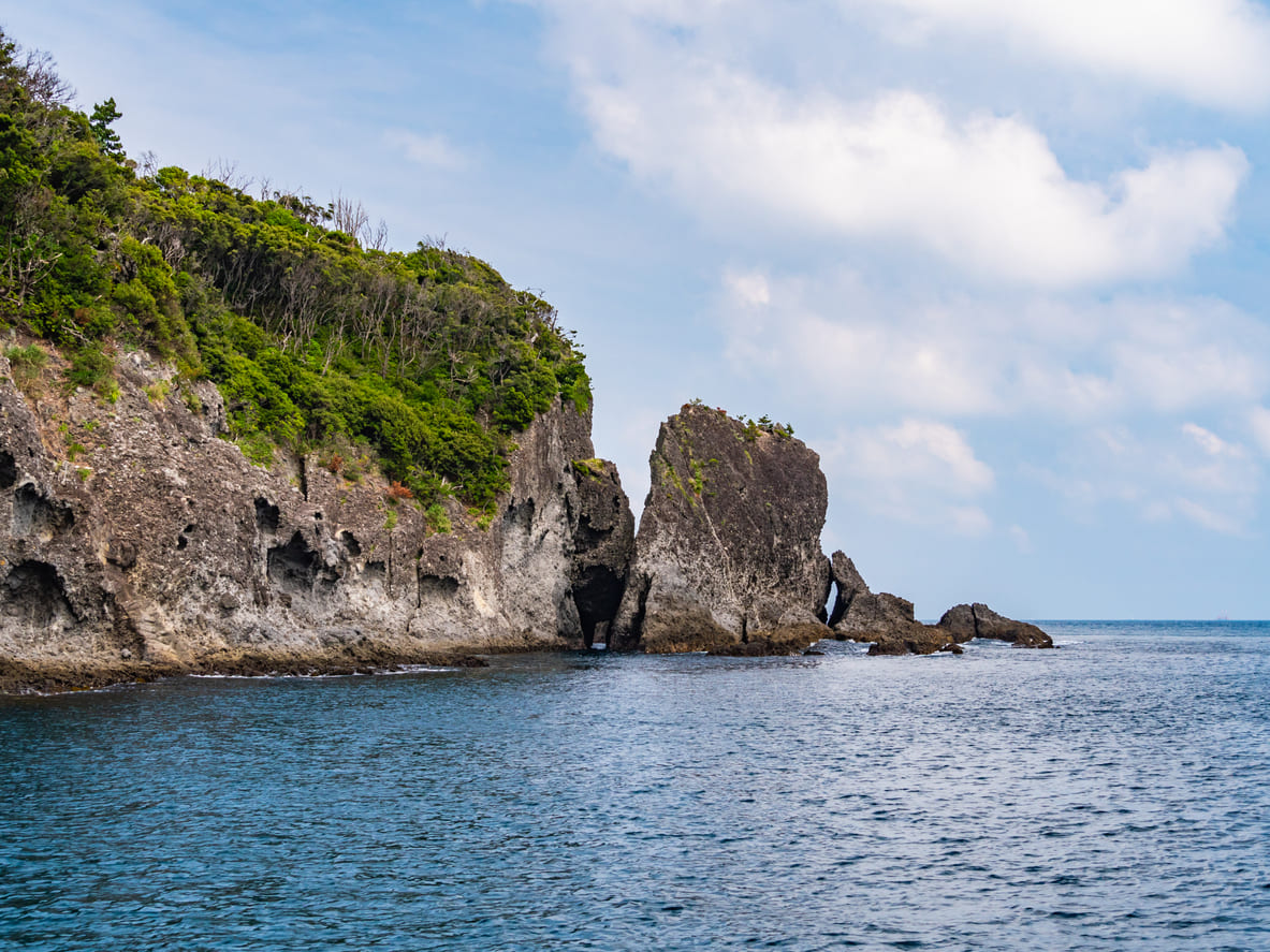 Rugged coastline of Cape Irozaki in Japan