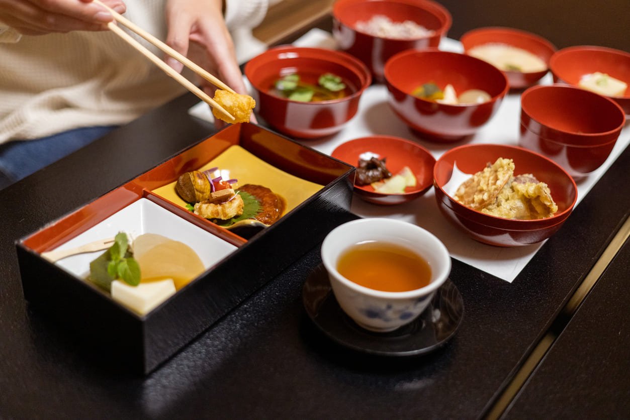 Shojin ryori in a Japanese restaurant
