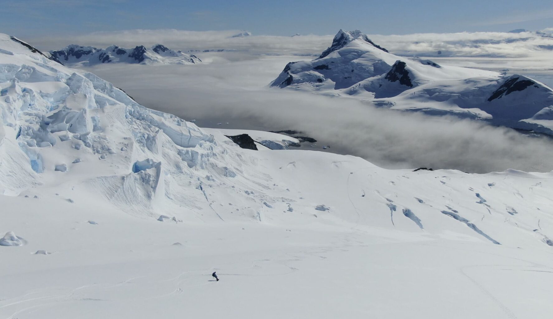 Skiing in Paradise harbor on the Antarctica adventure