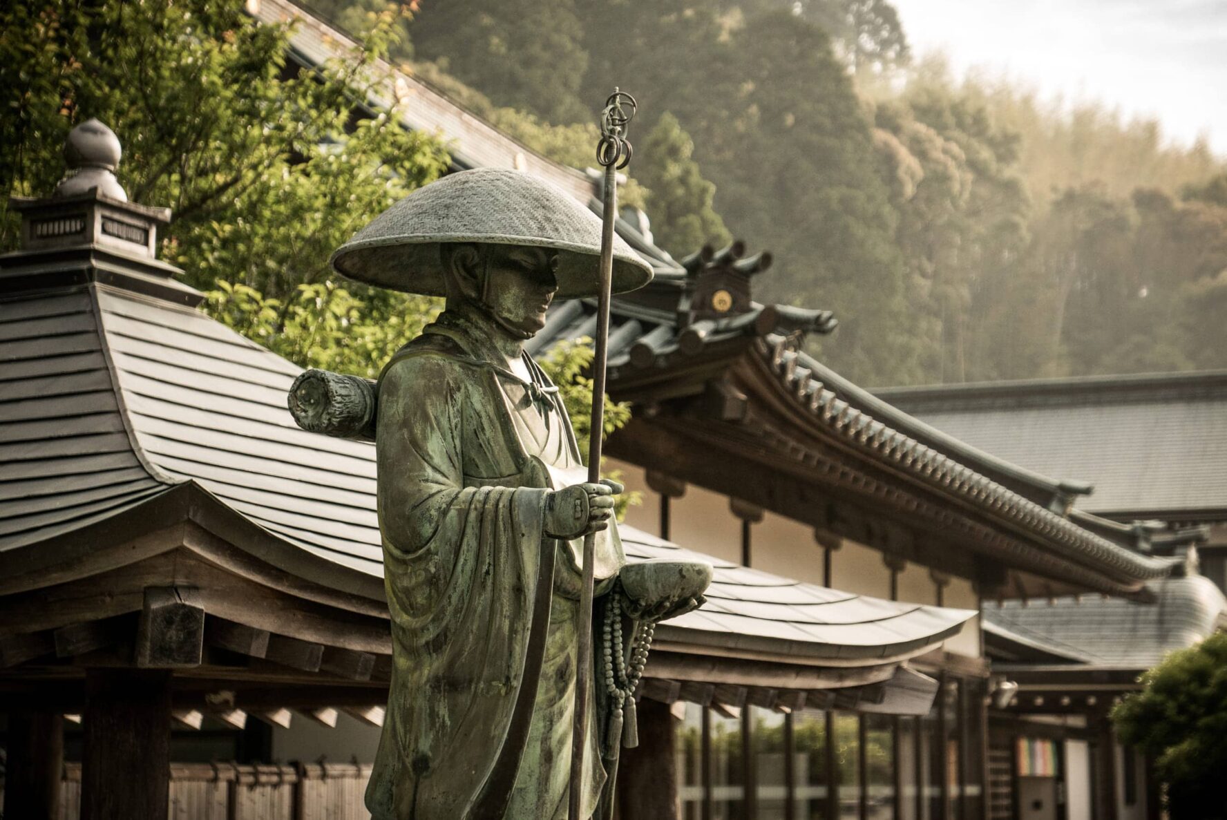 Statue of Kukai, temple, Japan