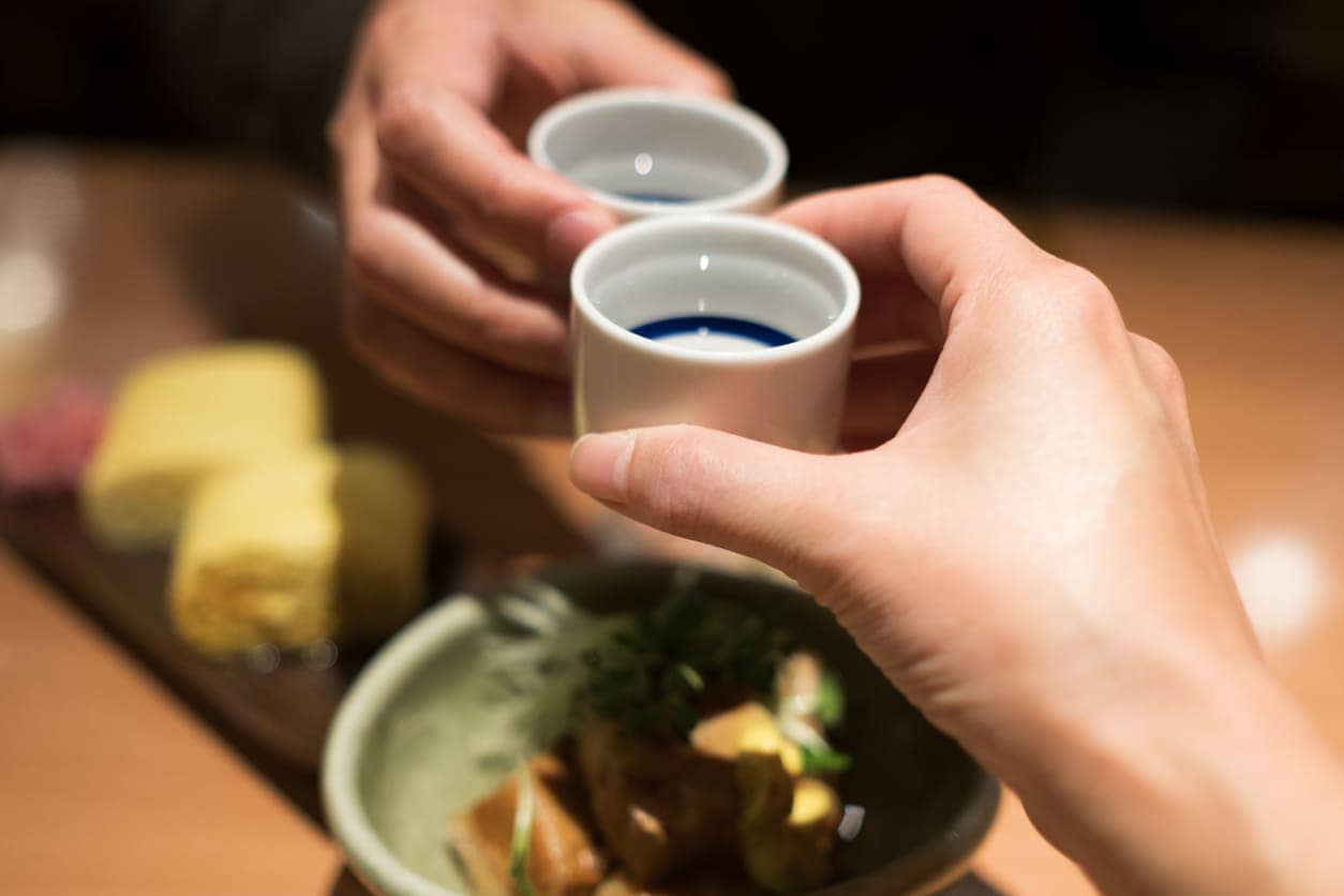 Toast with sake