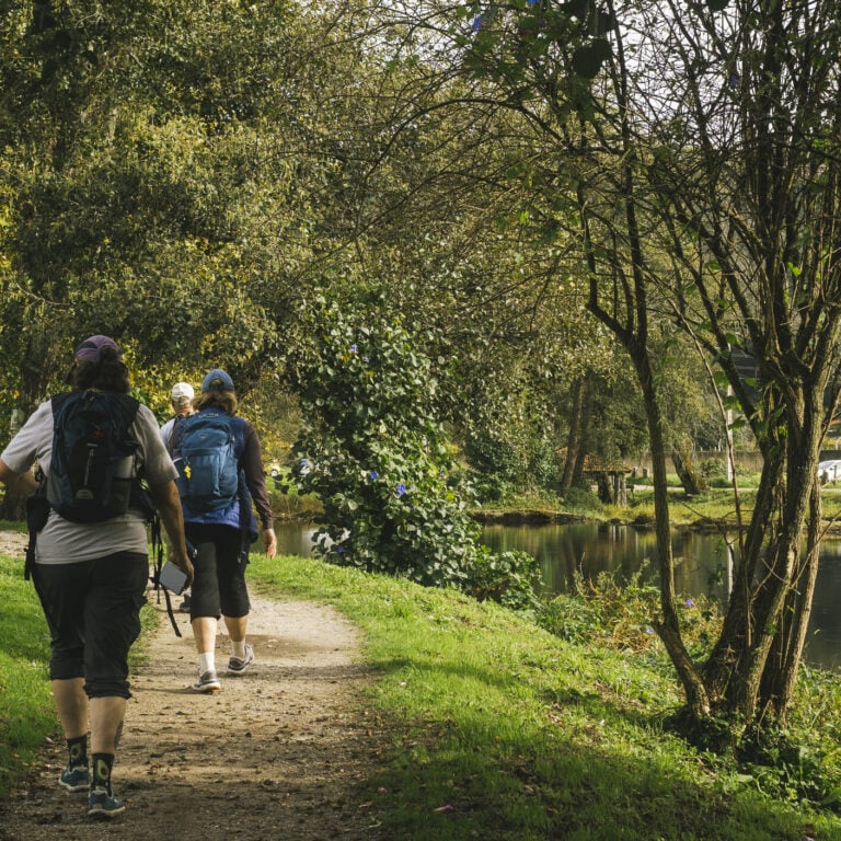 walking riverside camino