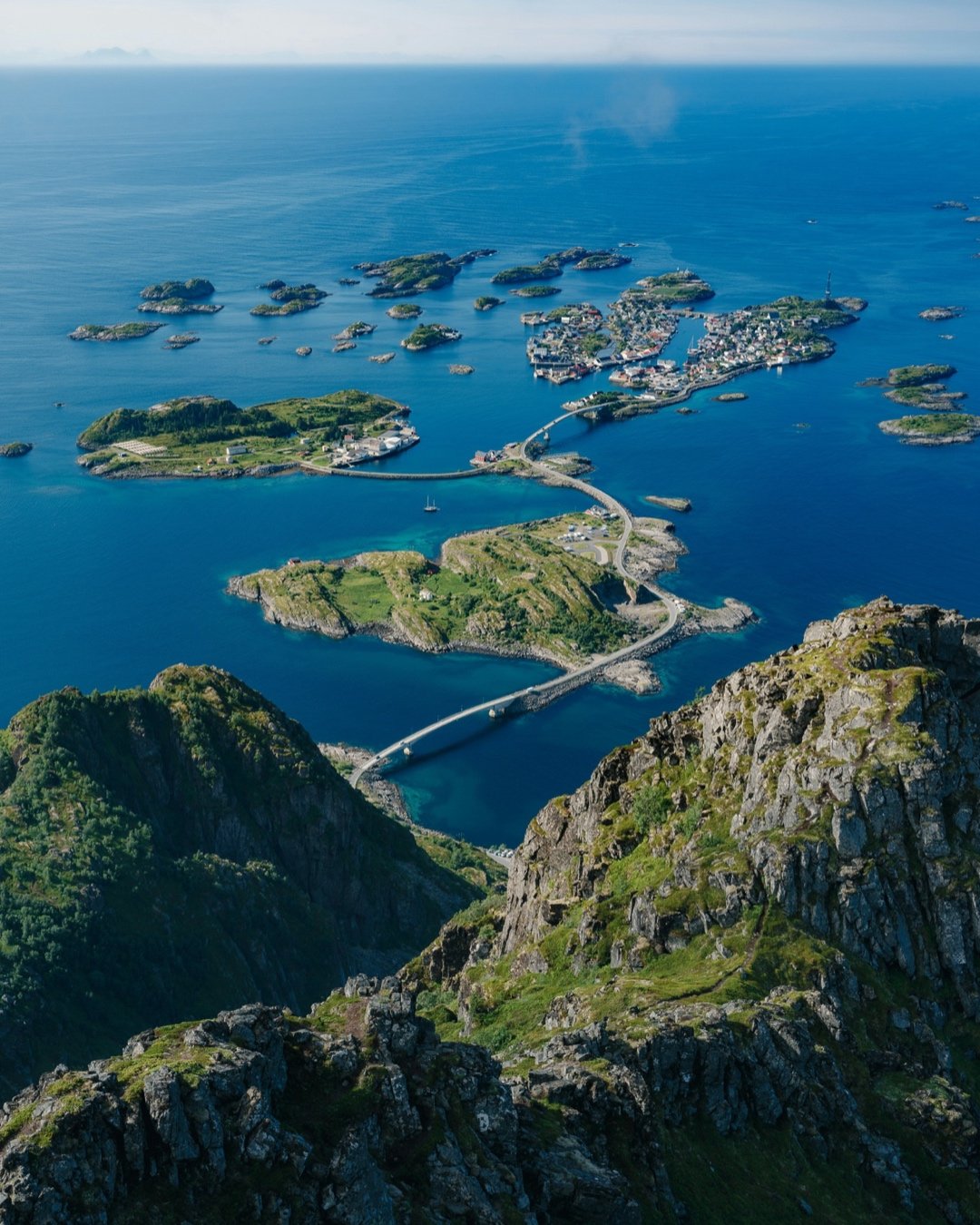 Aerial view of Henningsvaer, Lofoten