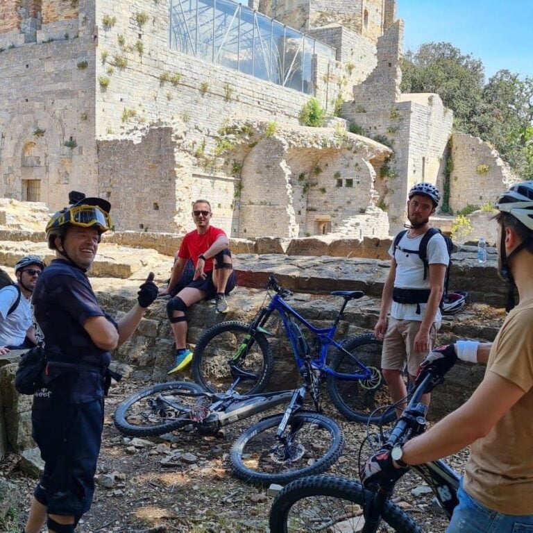 Biking near ruins