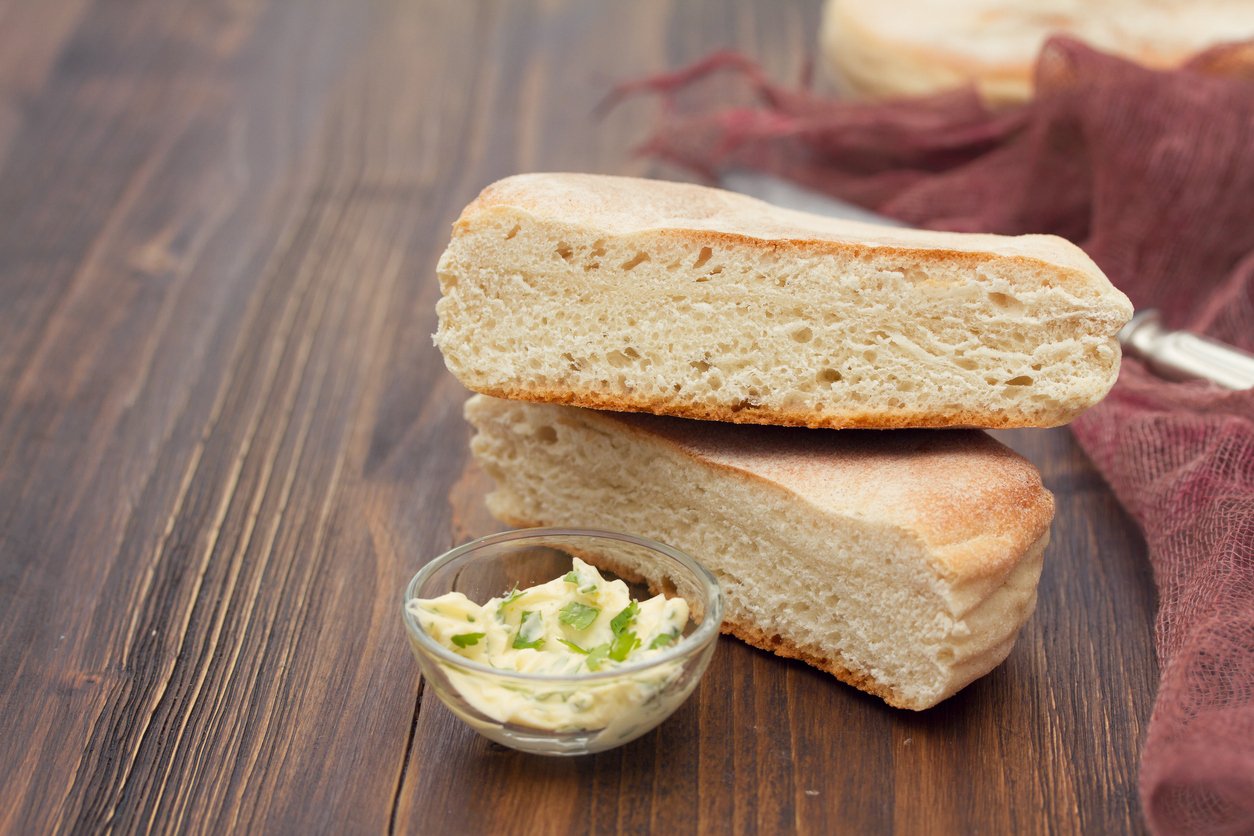 Bolo de caco, traditional portuguese potato bread of Madeira