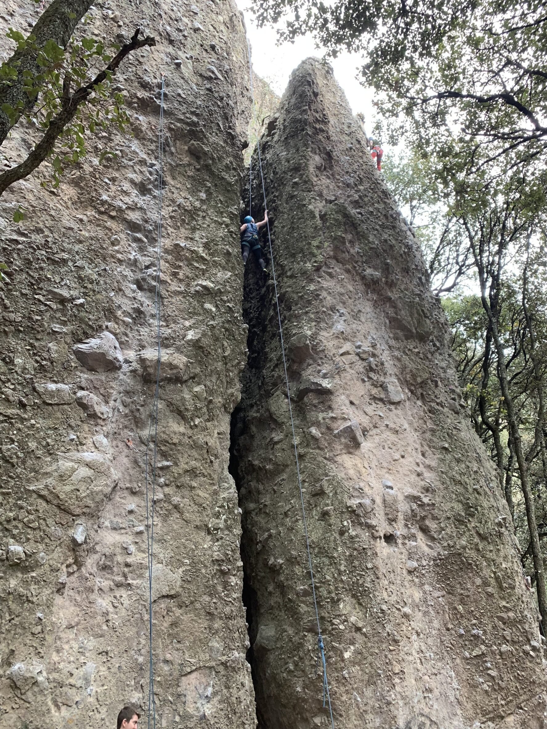 Climbing on steep terrain