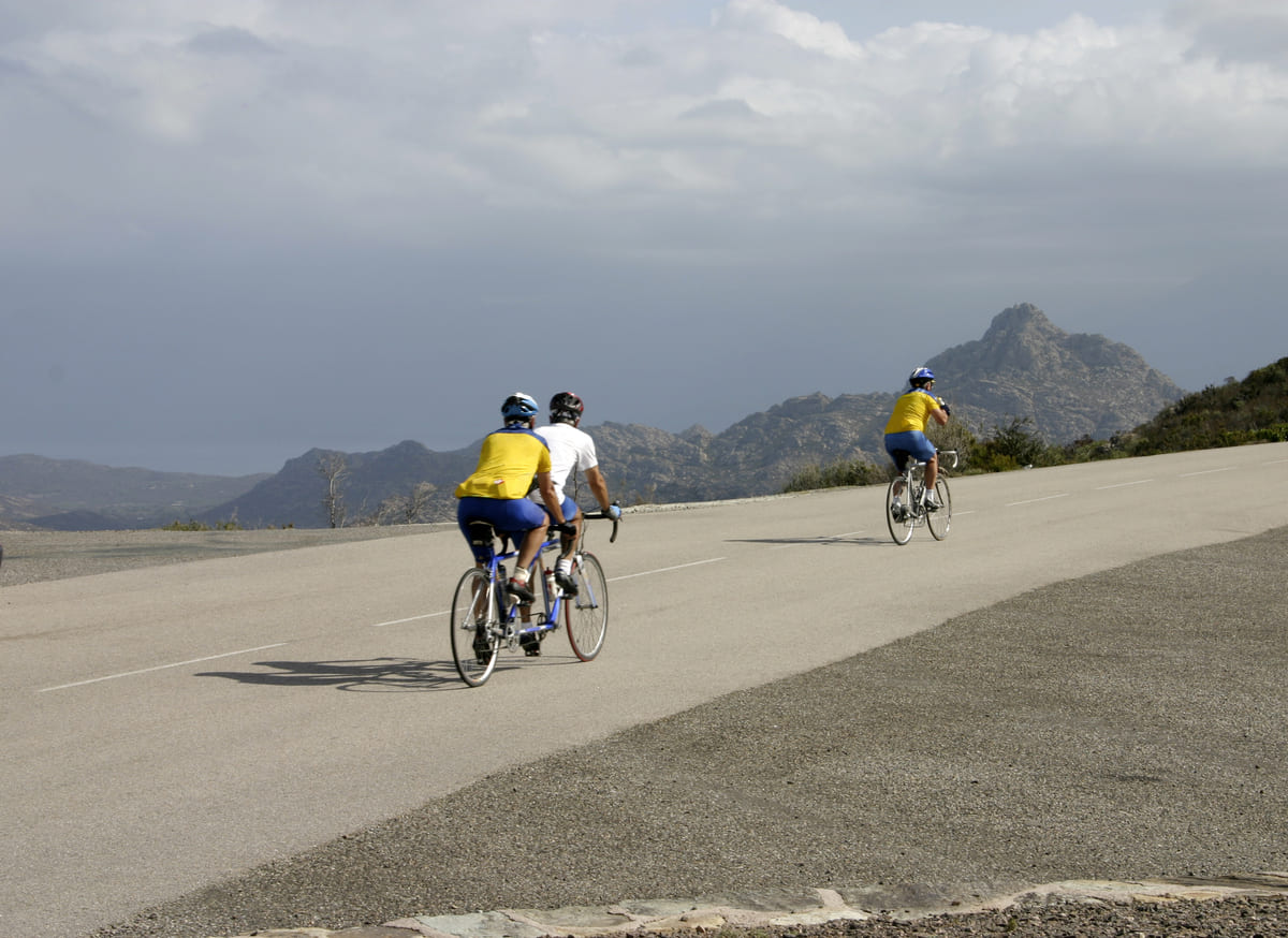Cycling in a desert in Corsica