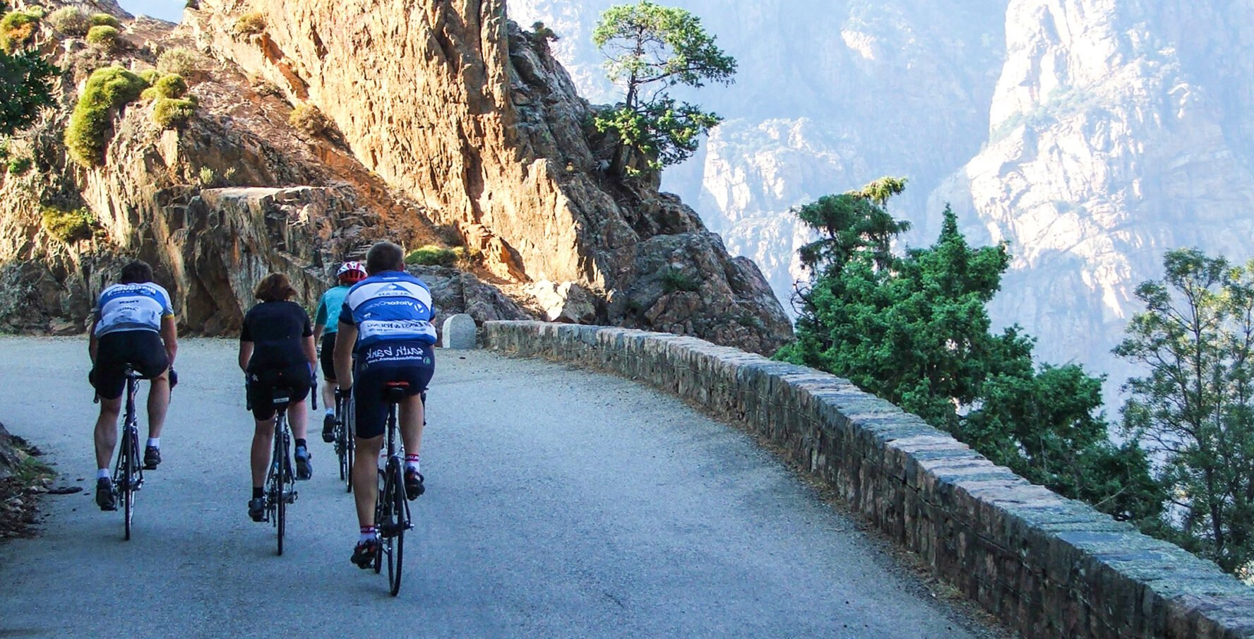Cycling on a road in France