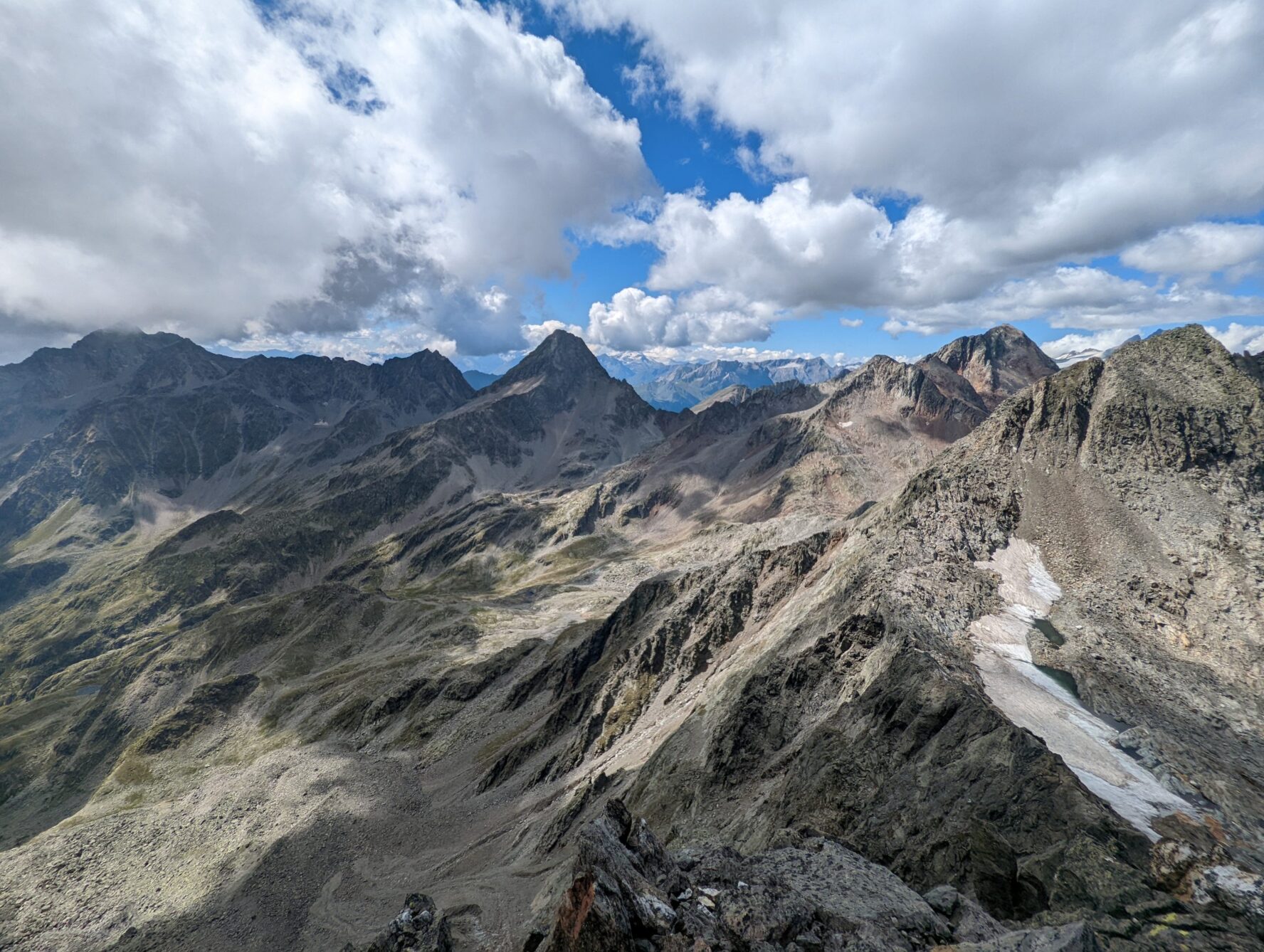 Endless mountains on a stop while hiking Glockner Trail