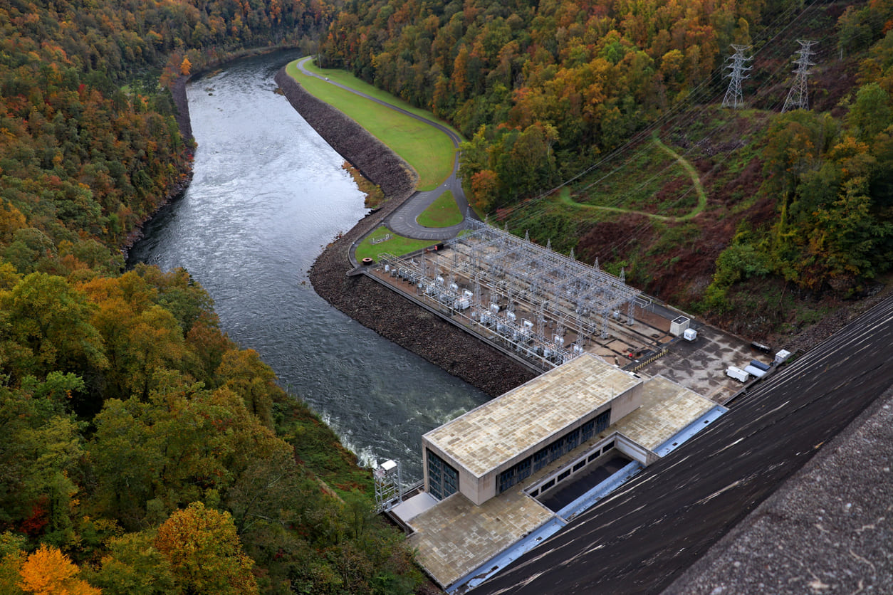 Fontana Dam aerial view
