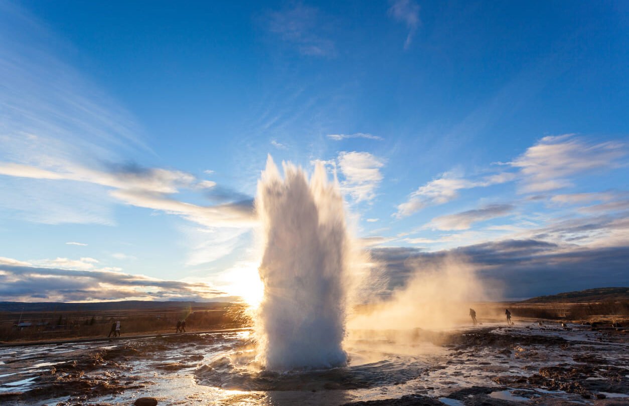 Geysir geothermal area in the summer