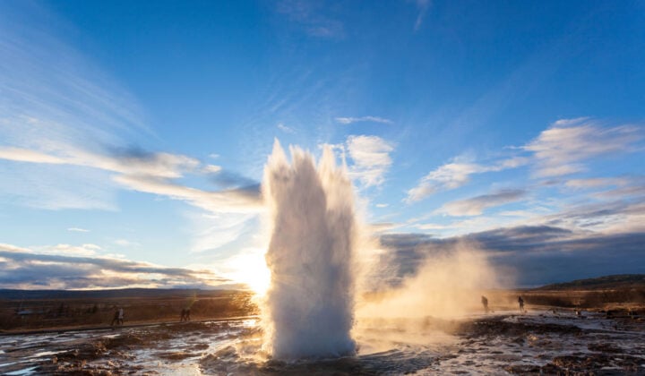 Geysir geothermal area in the summer