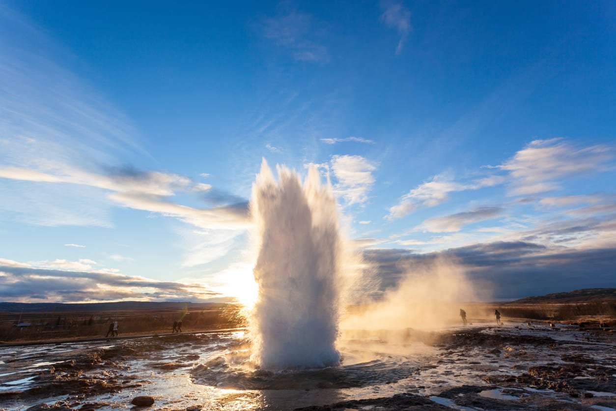 Geysir geothermal area in the summer