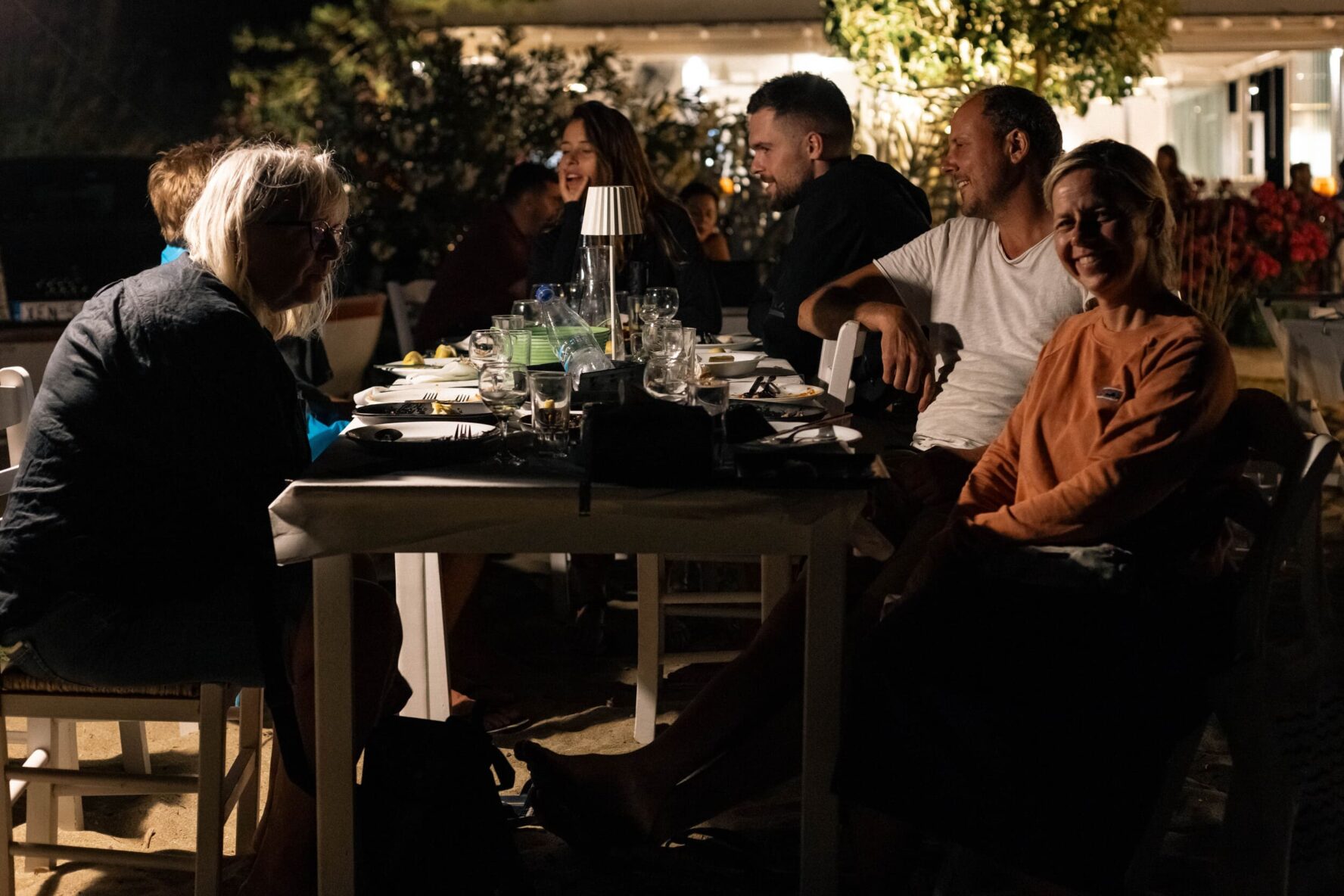 Group tavern dinner on the Greece freediving holiday