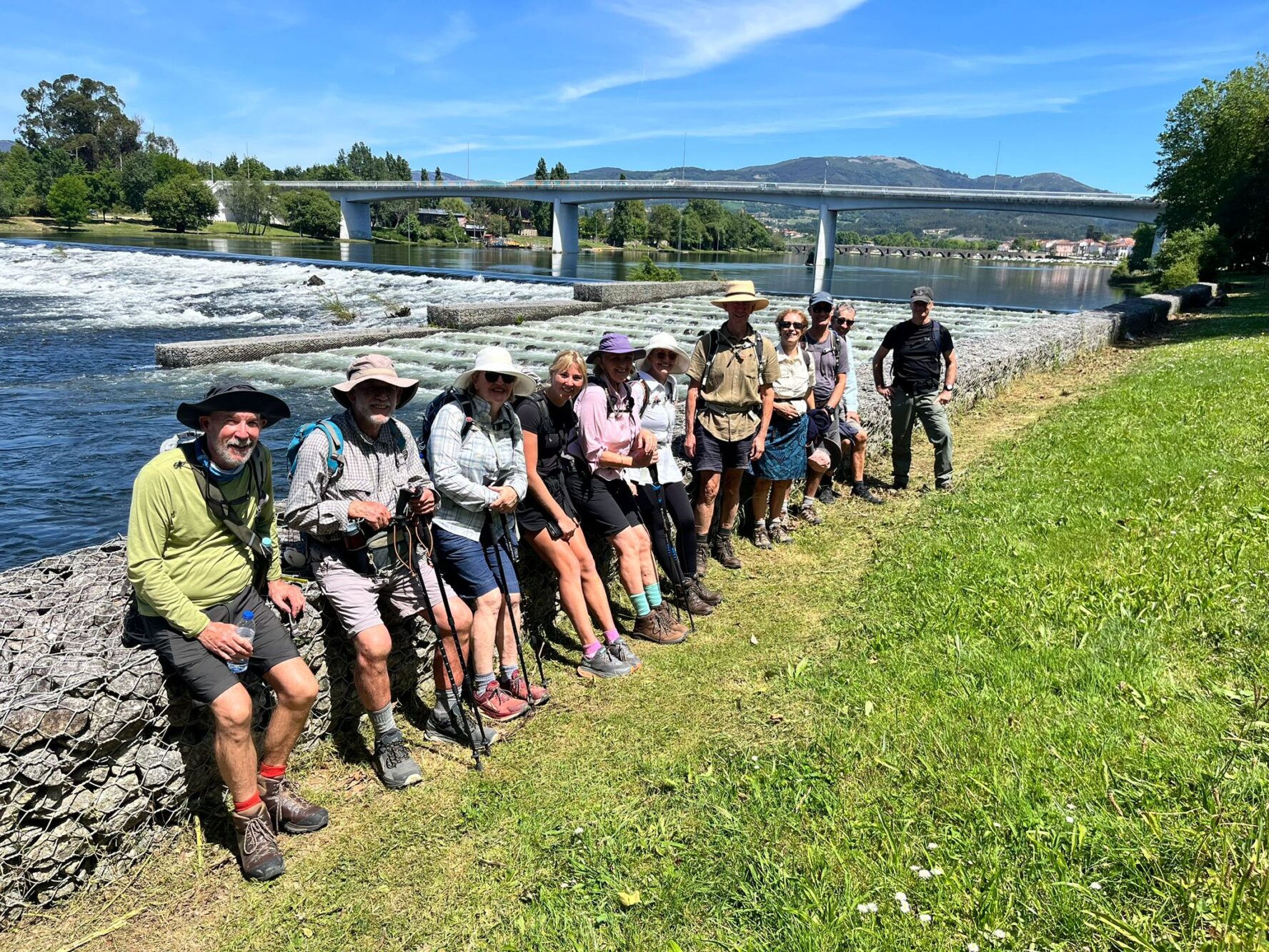 Hikers near a river