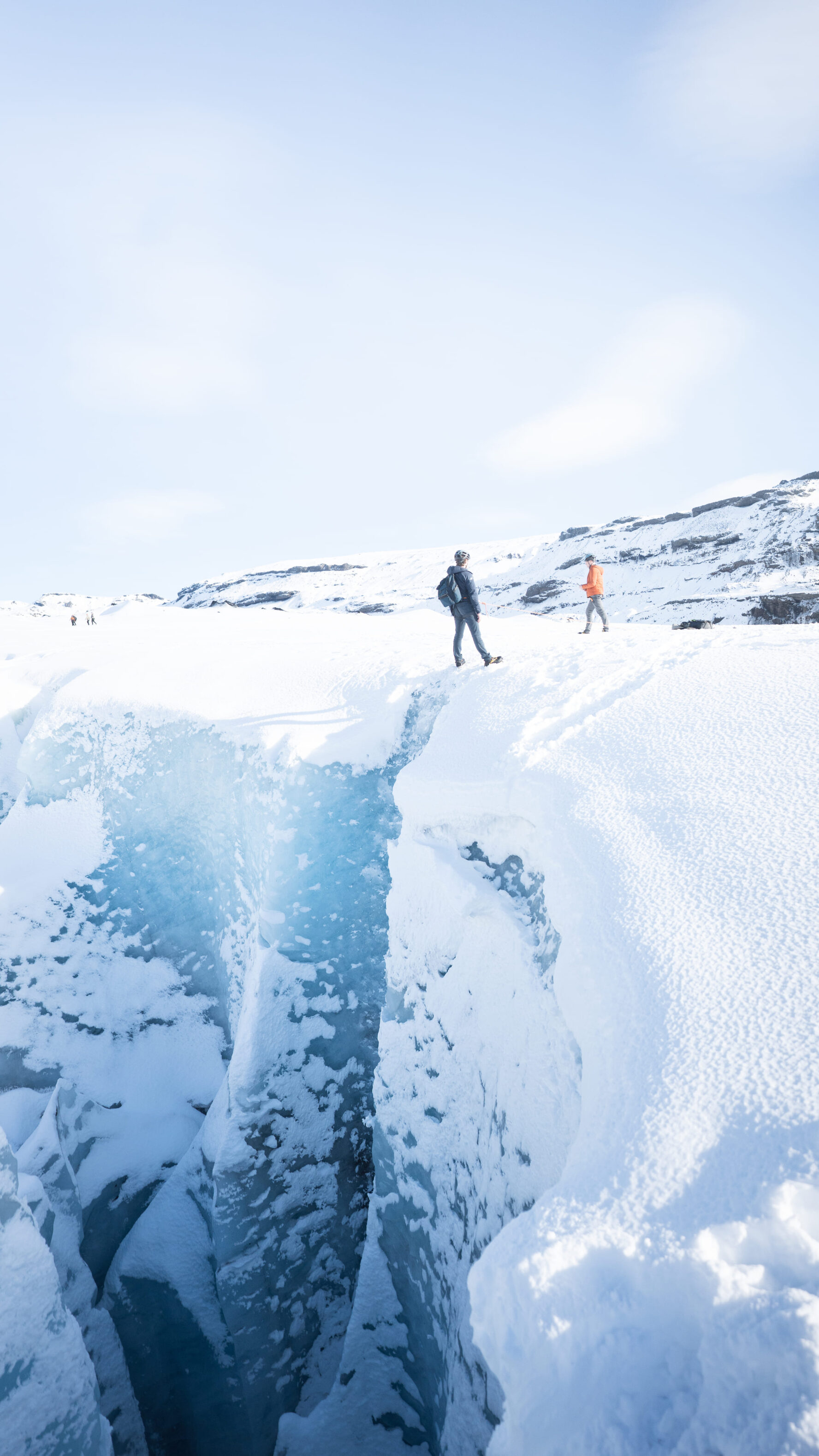 Hikers on a glacier