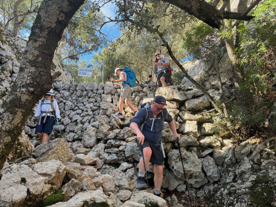 Hikers on rocky trails in Mallorca
