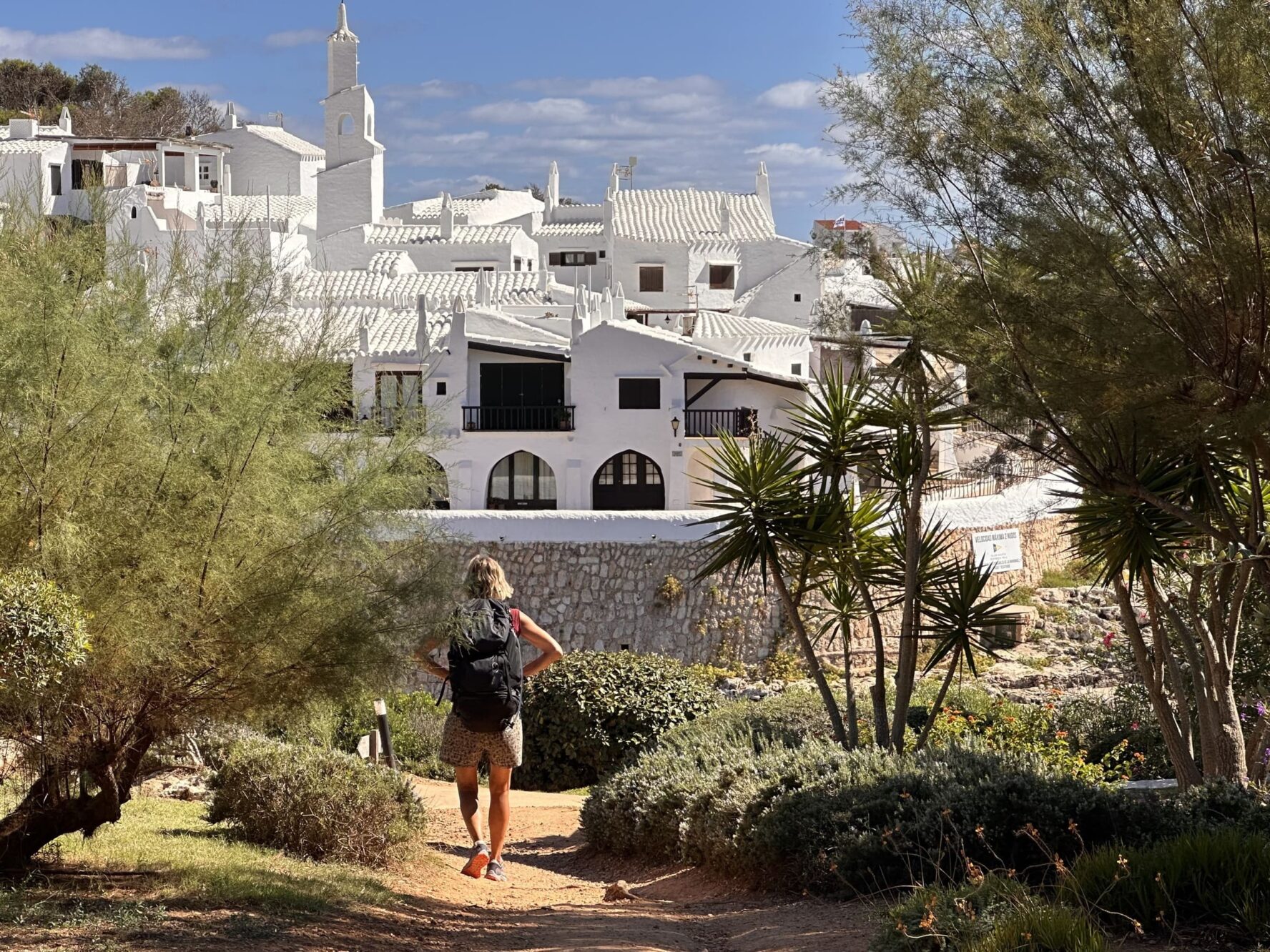 Hiking on a path in Menorca