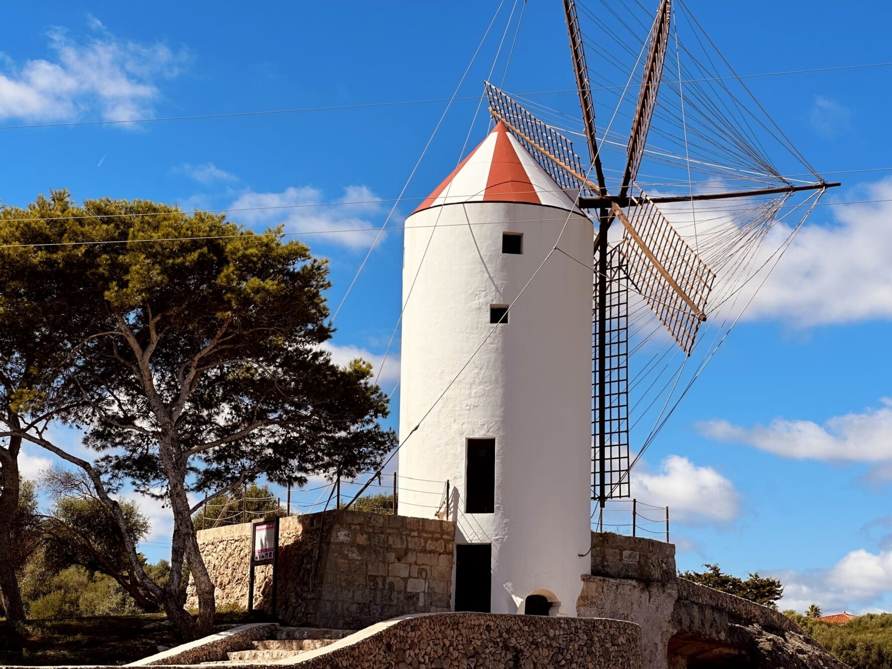 White lighthouse in Menorca