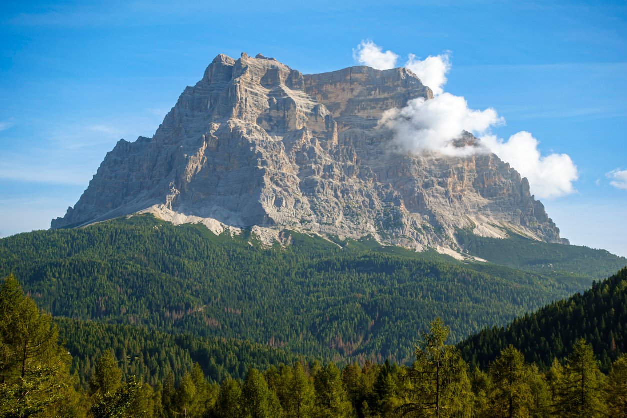 Monte Pelmo in the Dolomites from a viewpoint below