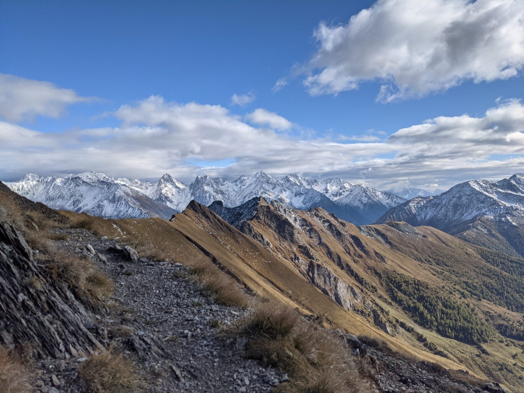 Incredible mountain vistas while hiking Glockner Trail
