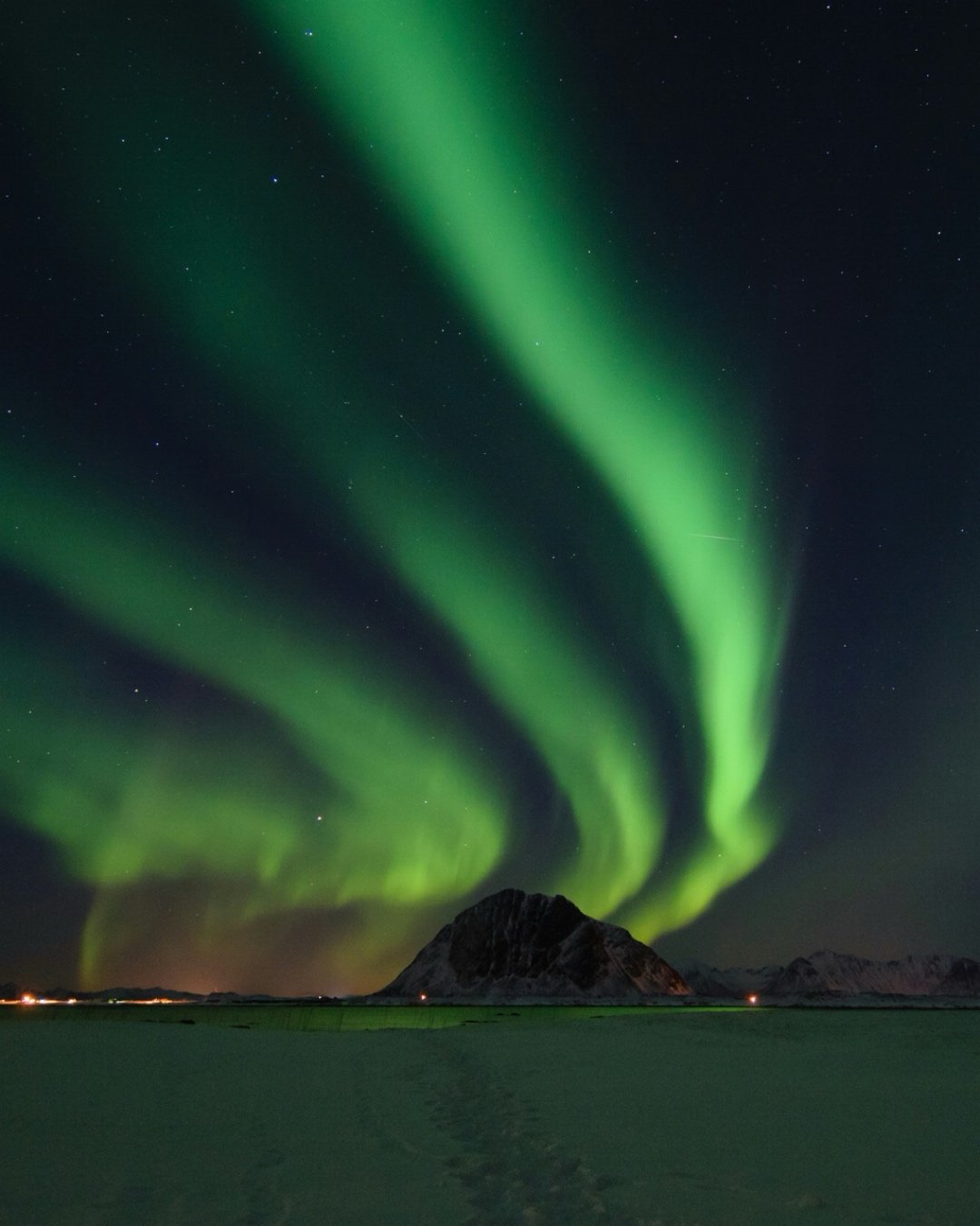Northern Lights seen while sailing Lofoten