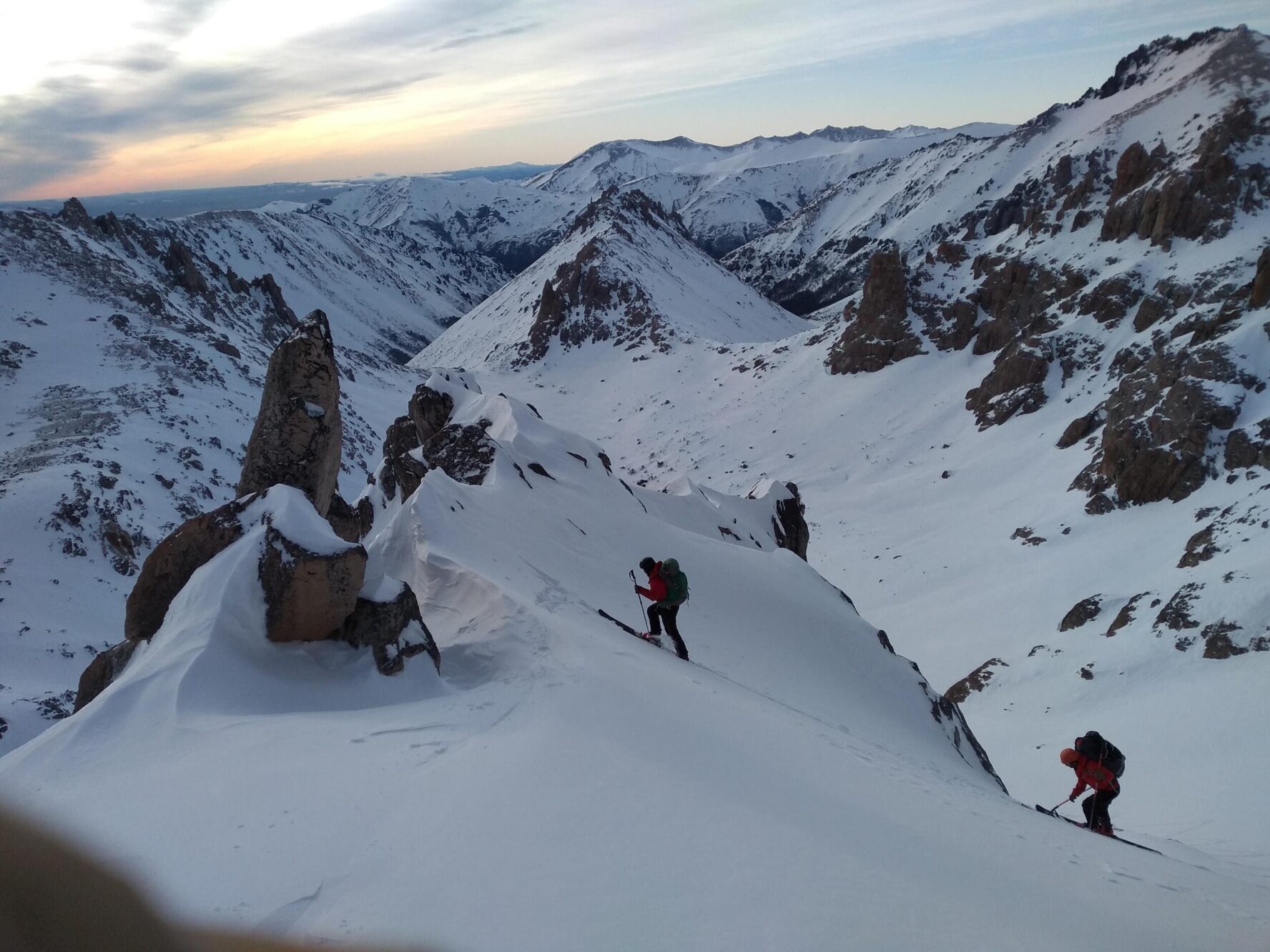 People climbing in snow