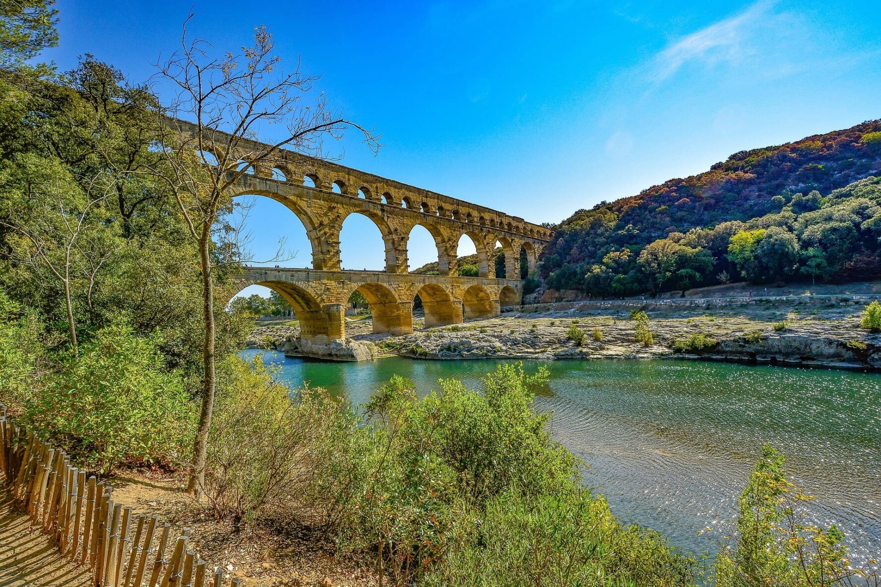 View at the Pont du Gard
