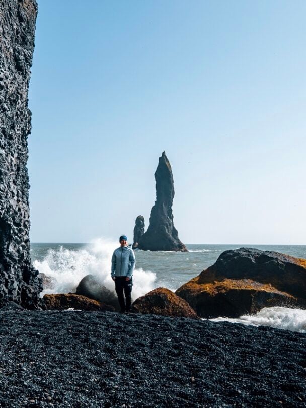posing black beach