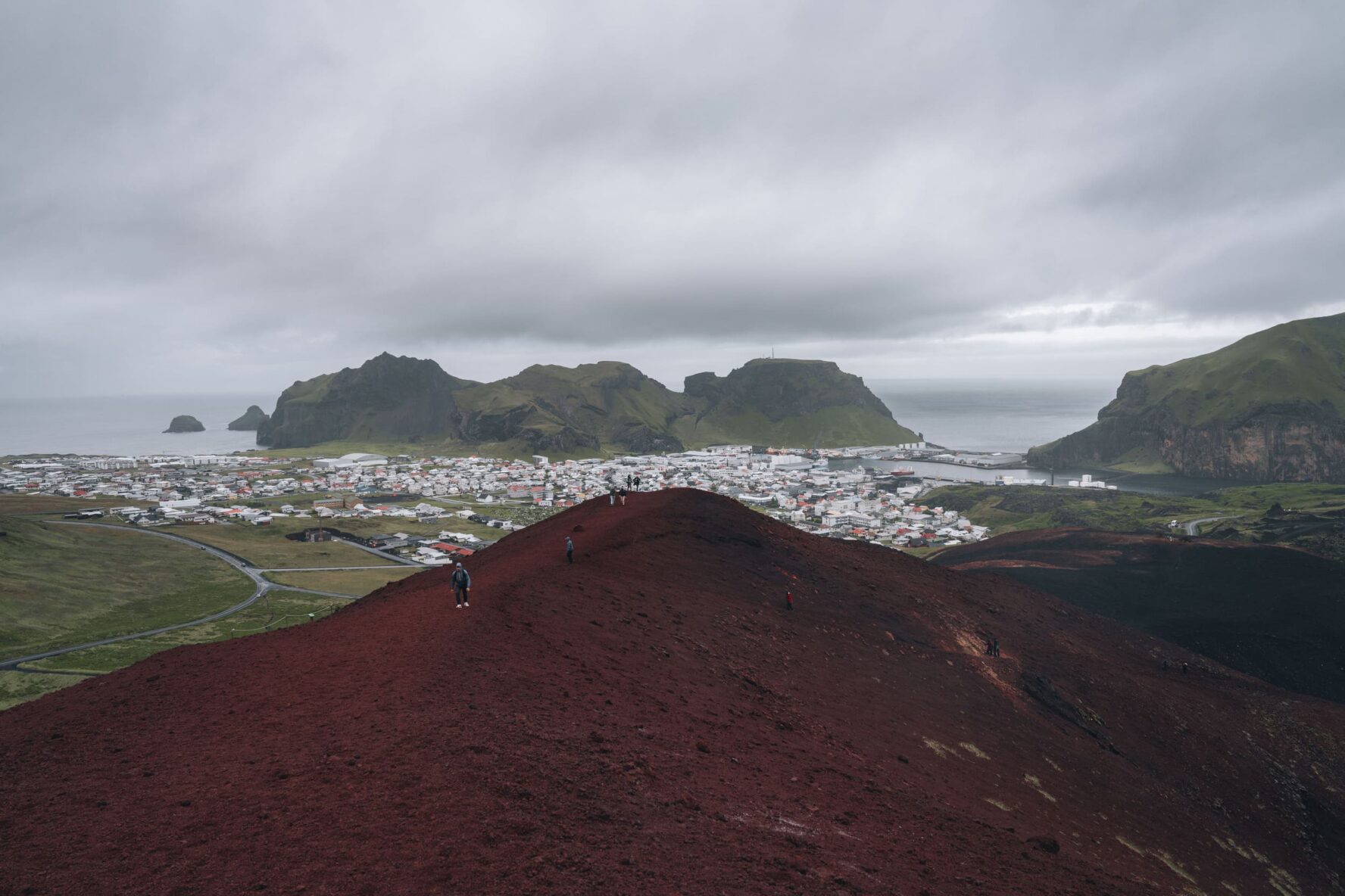 Red volcanic soil in Iceland