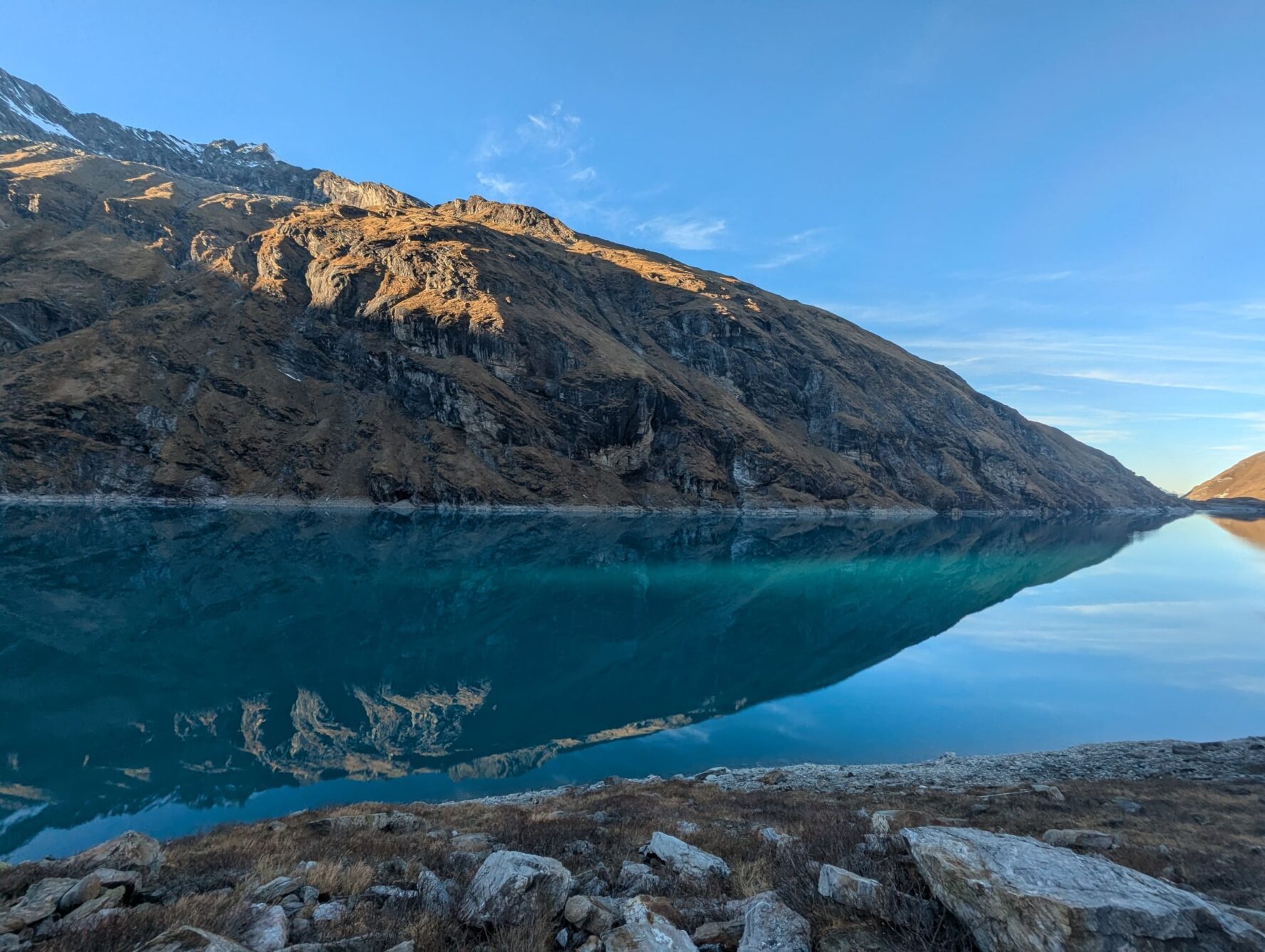Mountain reflection in Mooserboden, Austria