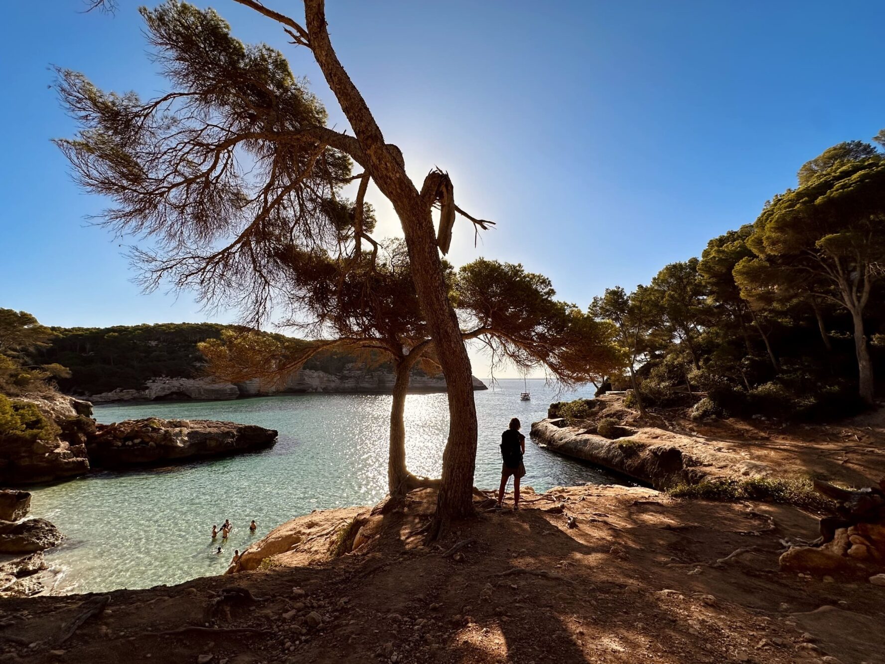 Sunset on a beach in Menorca