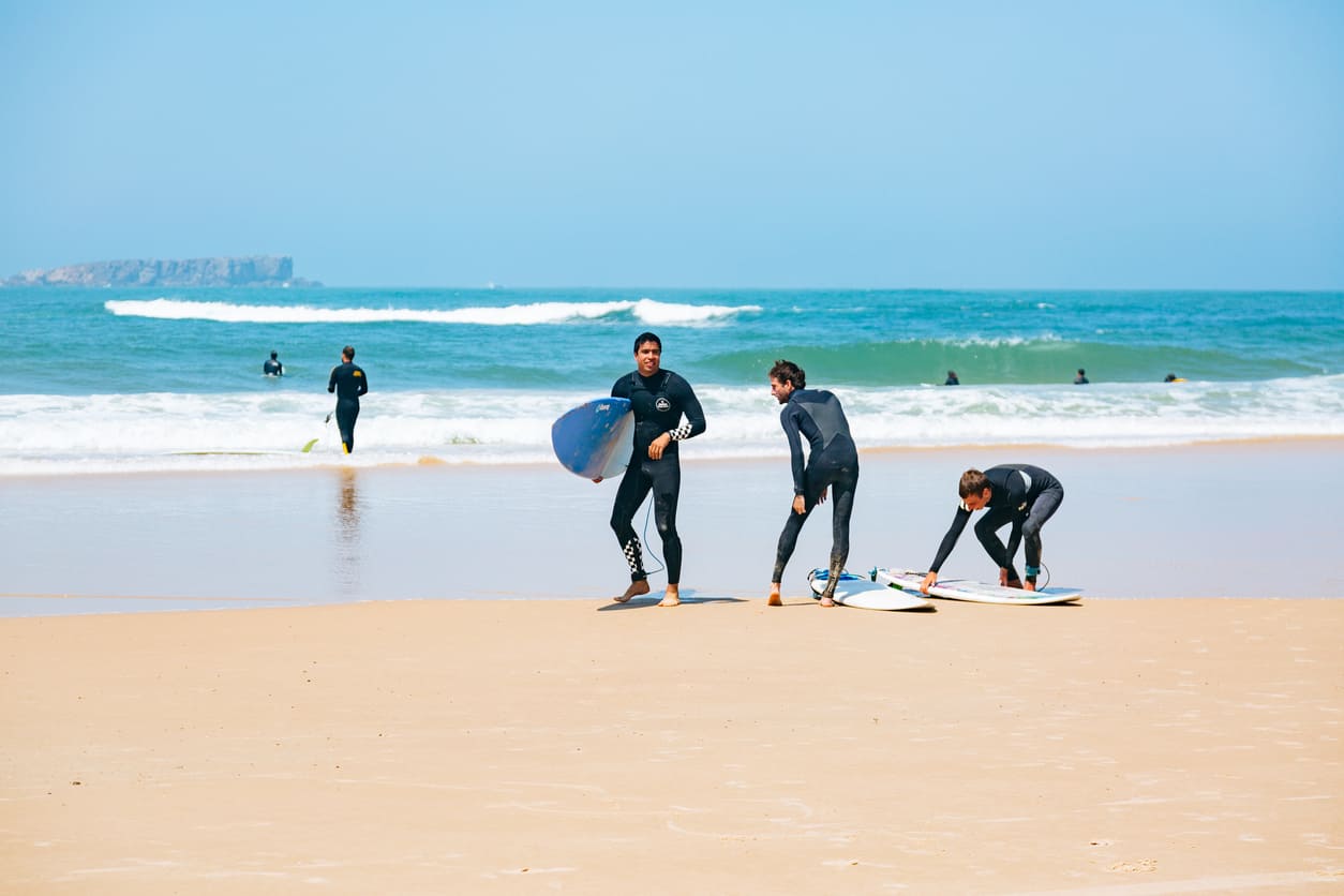 Surfers in peniche