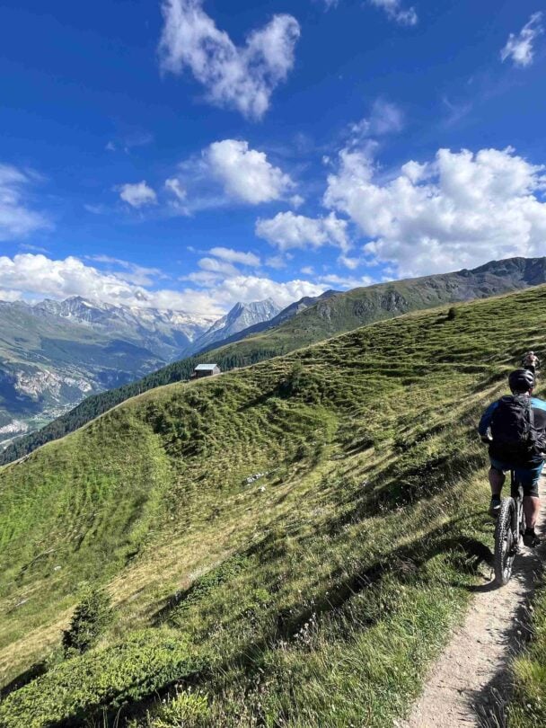 People posing for a photo in the Swiss Valais