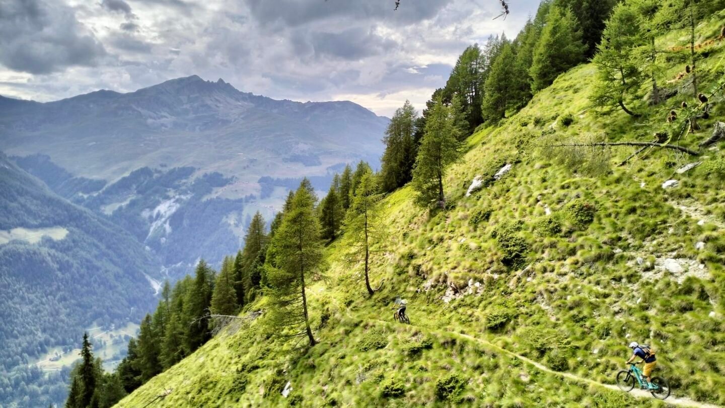 A green landscape on the Swiss Vaiais, Switzerland
