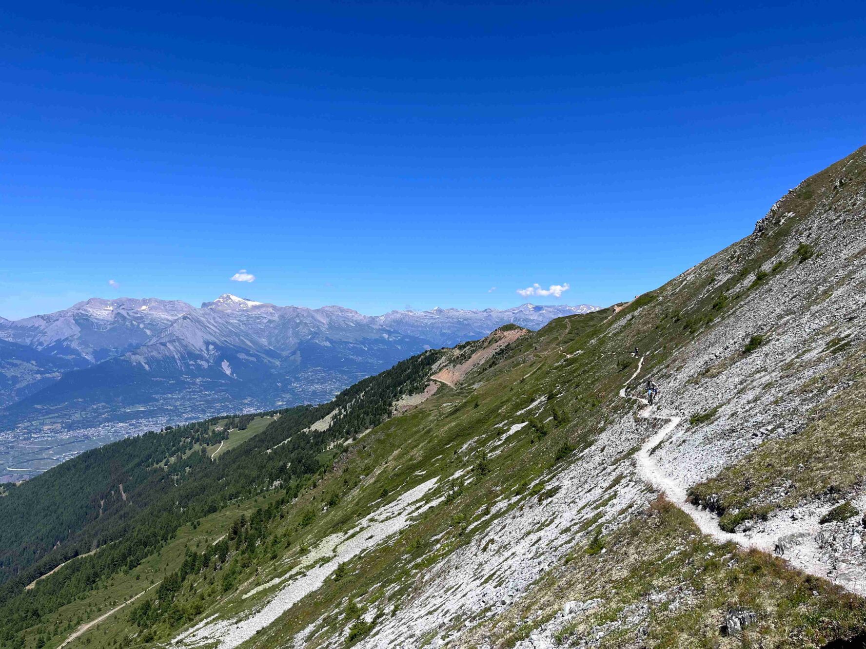 A mountainside trail on the Swiss Valais