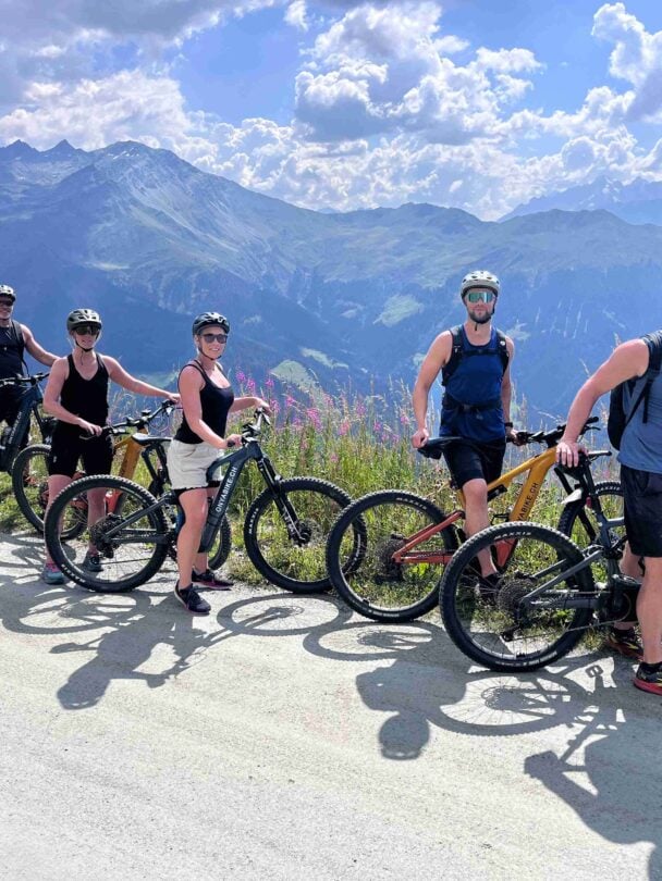 People posing for a photo in the Swiss Valais