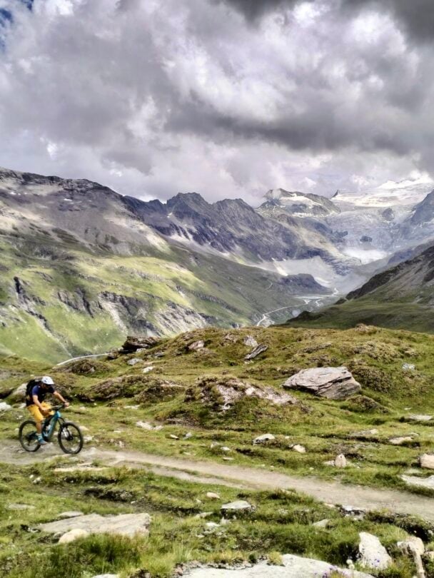 People posing for a photo in the Swiss Valais
