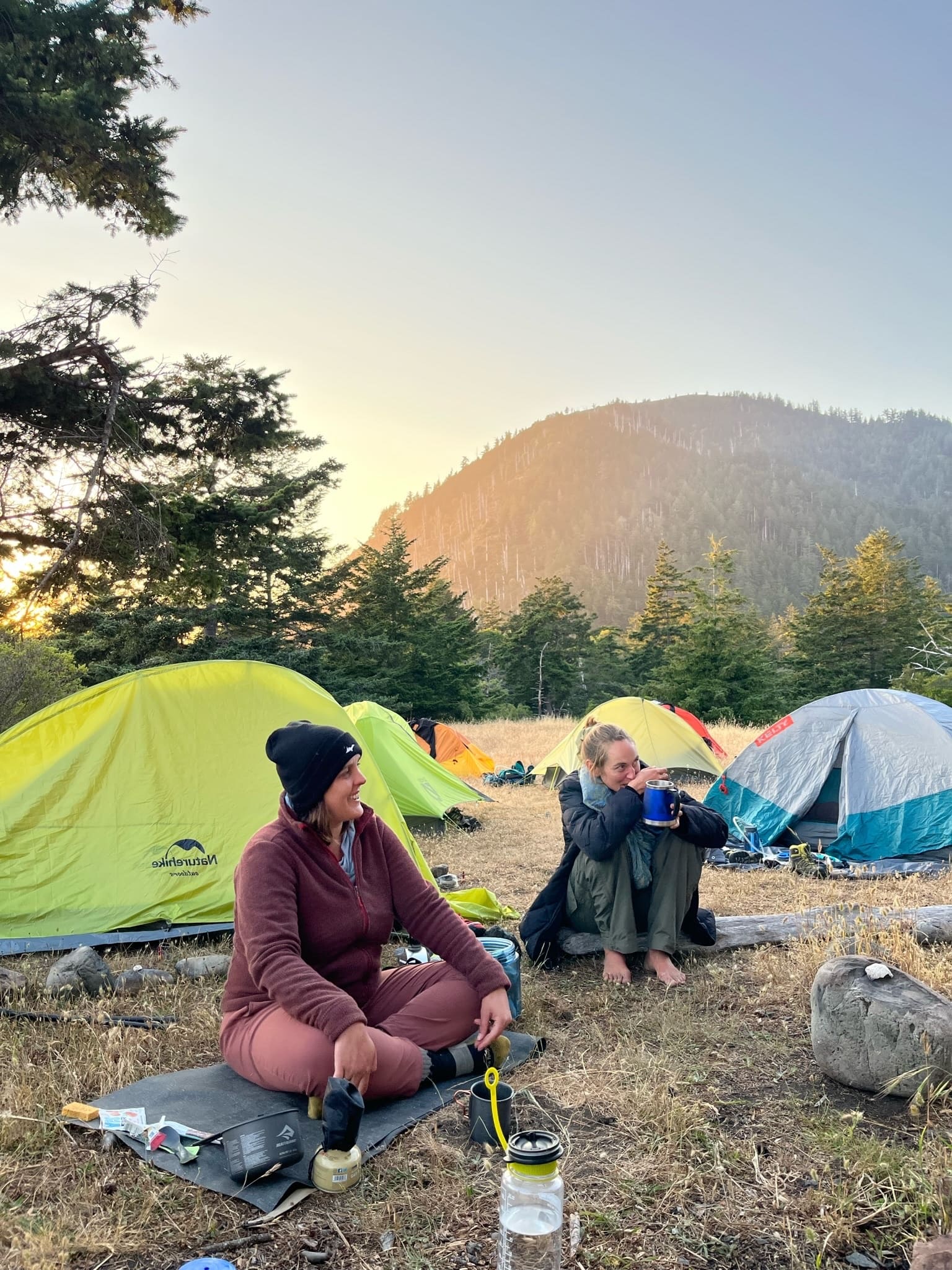 Women at campsite