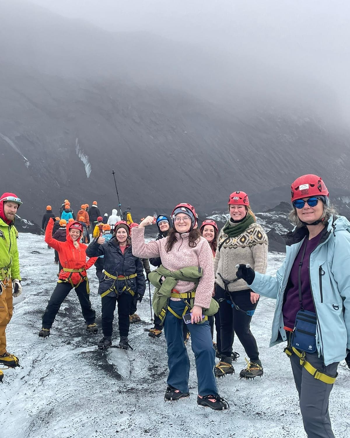Women on a glacier hike in Iceland