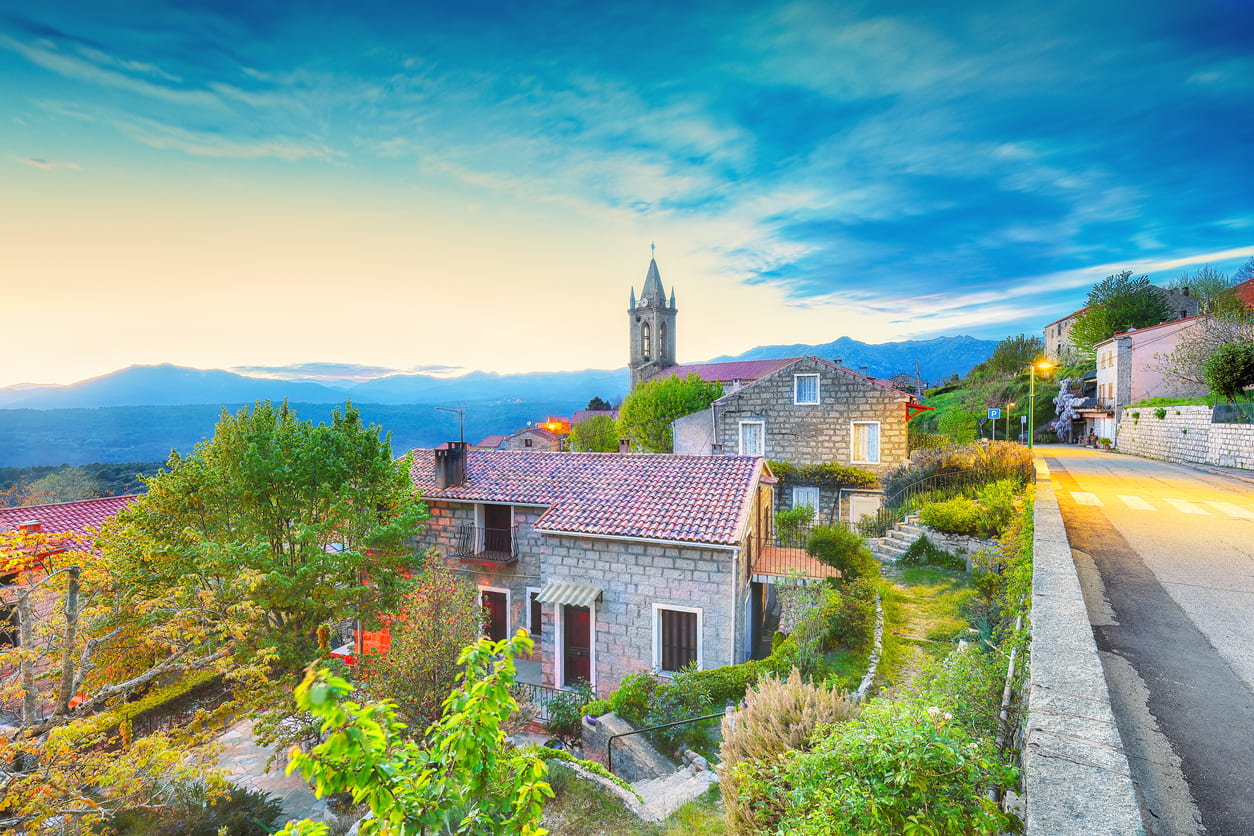 Zonza village in Corsica