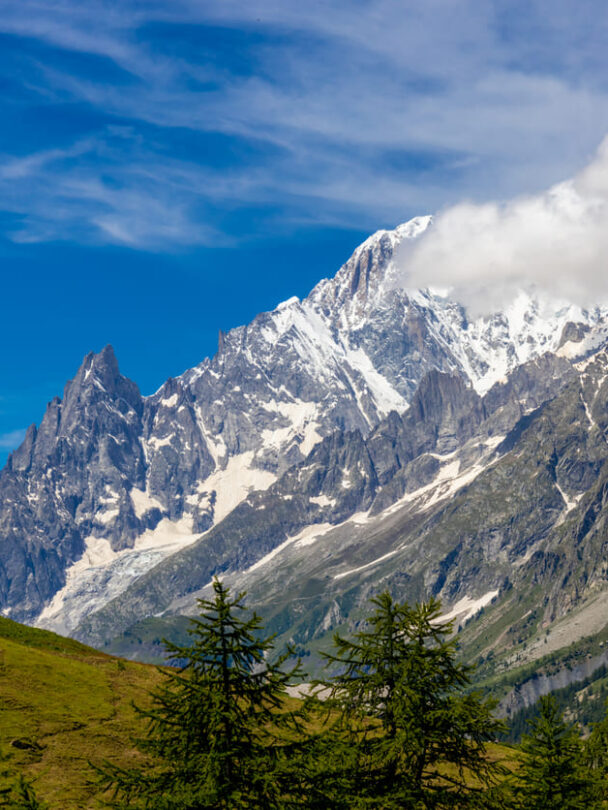 Beautiful mountain landscape in Val Ferret on the Tour du Mont Blanc