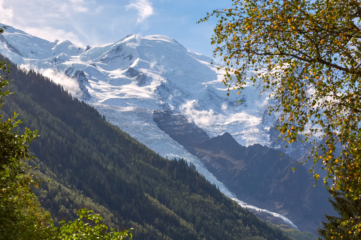 Glacier des Bossons viewed from Chamonix, France