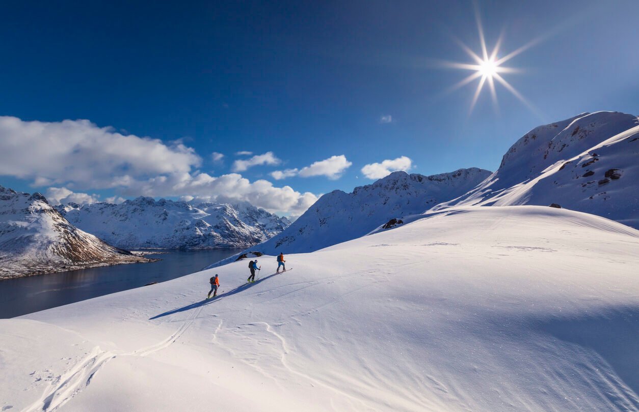 Group of skiers in Bodo or Lofoten