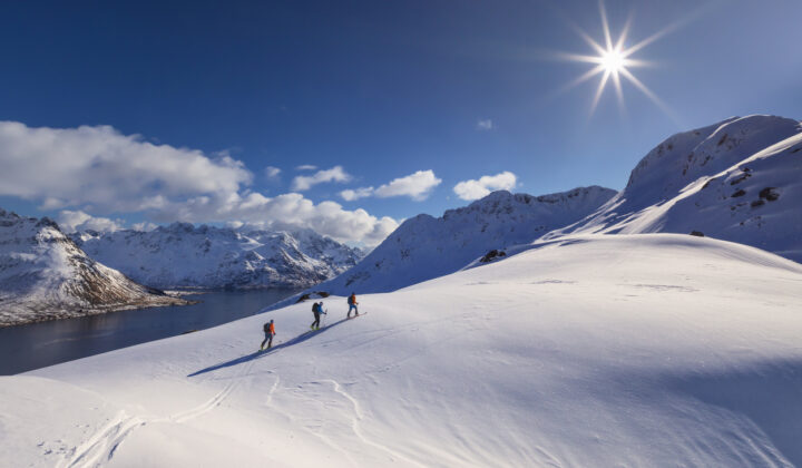 Group of skiers in Bodo or Lofoten