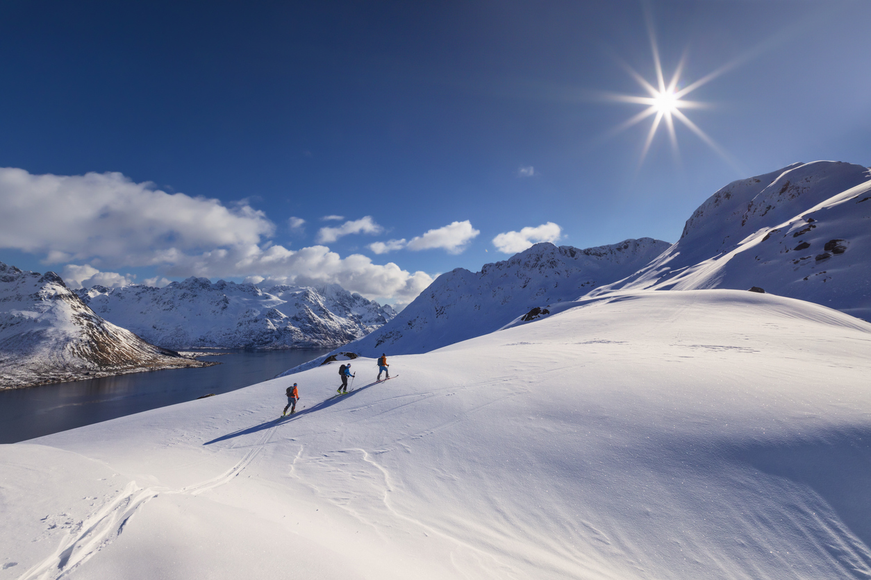 Group of skiers in Bodo or Lofoten
