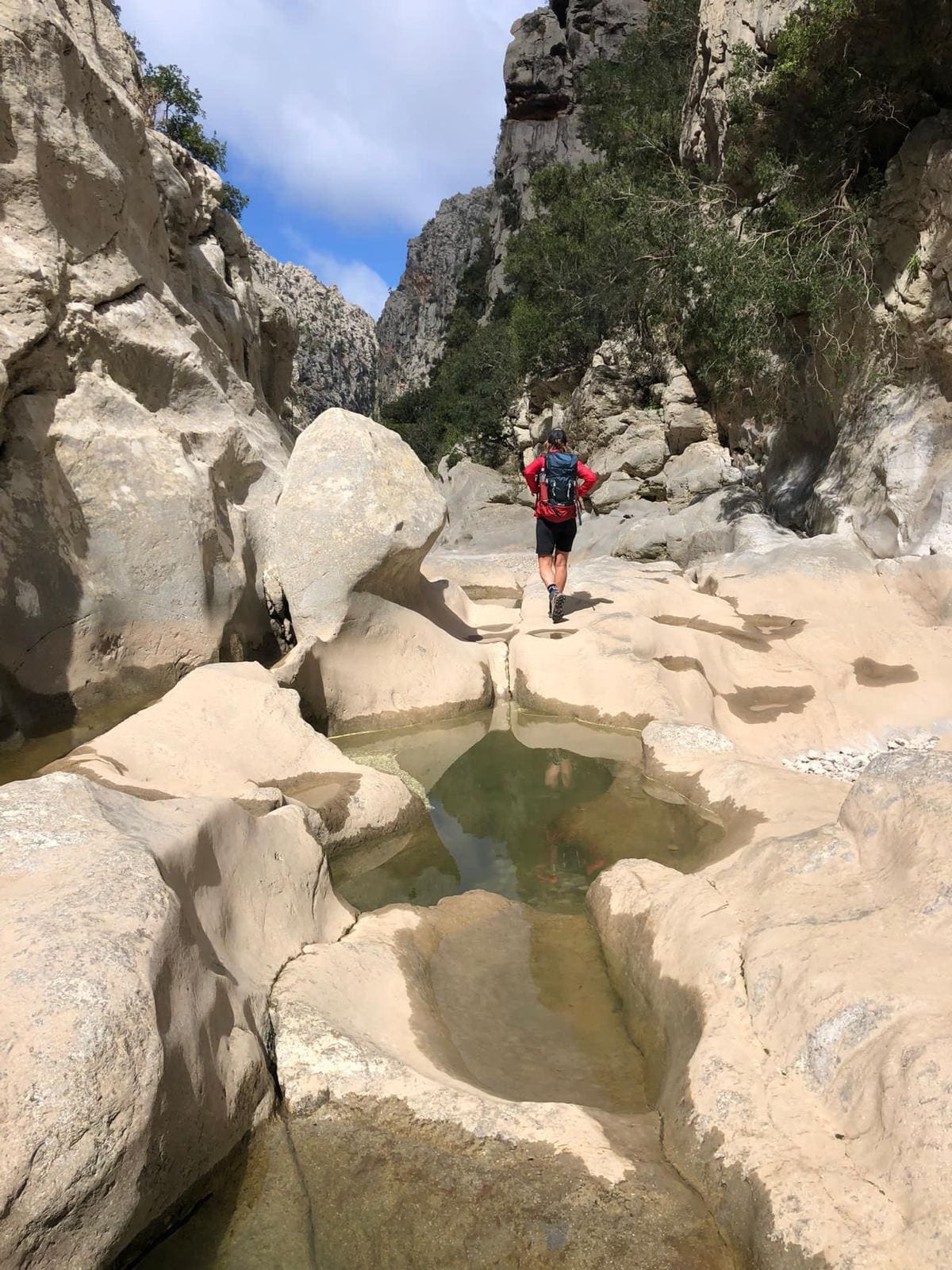 Hiking over stones in Mallorca