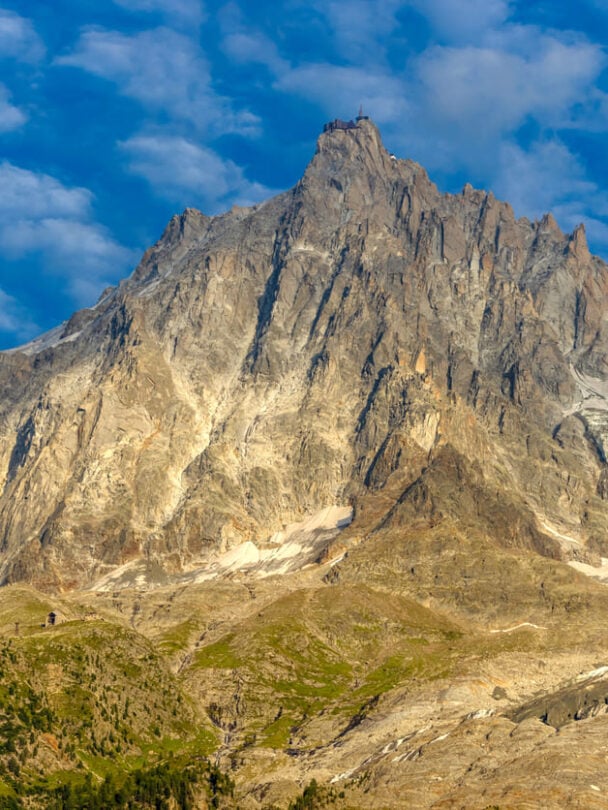 Mountain landscape seen on the Tour du Mont Blanc on a sunny summer day