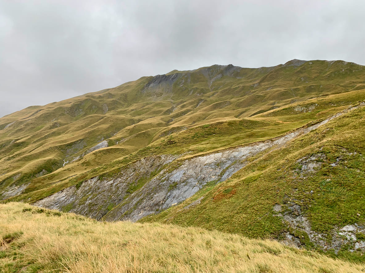 Tour du Mont Blanc trail near Chapieux in the French Alps